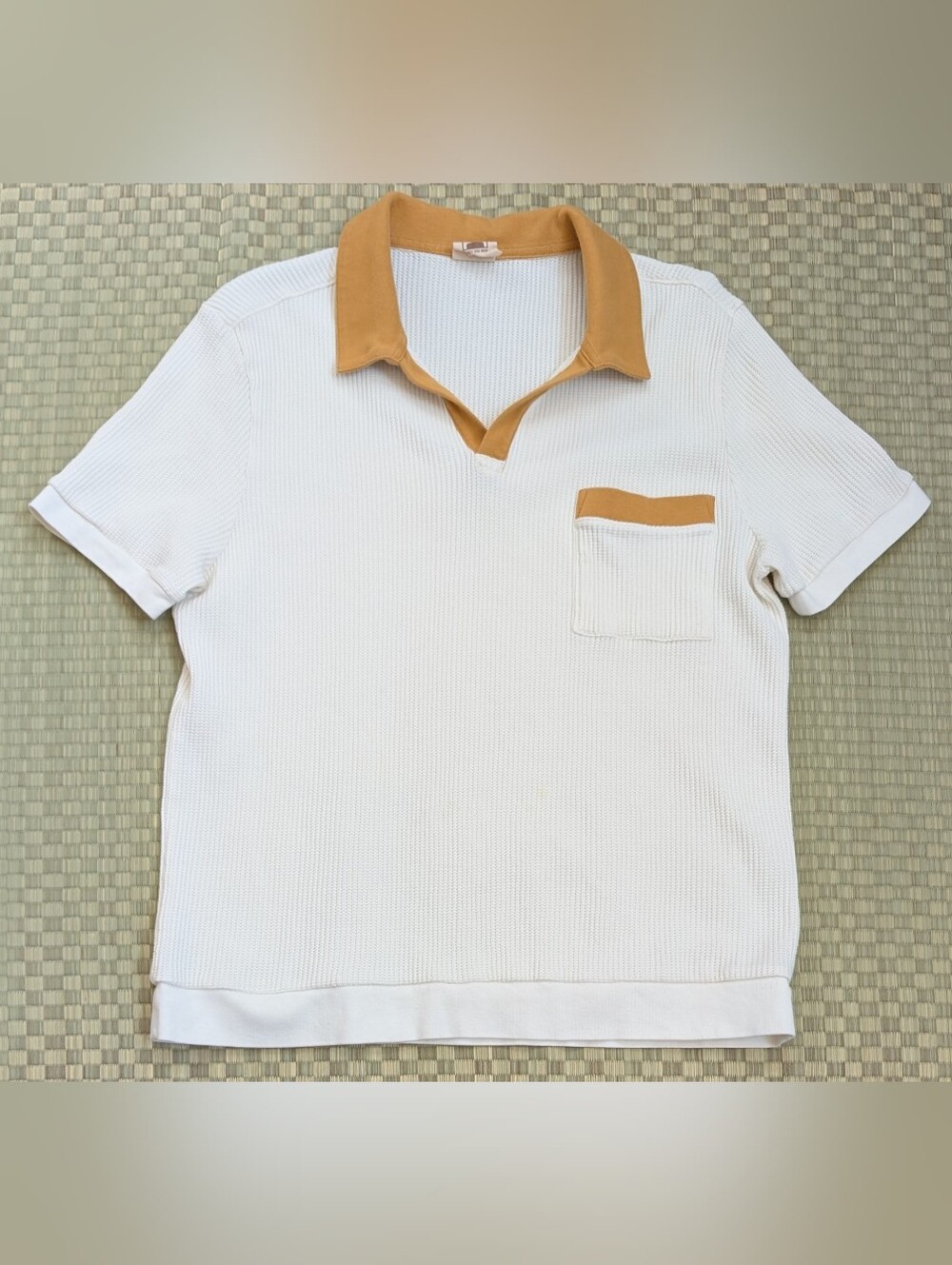Dandy Del Mar Cannes Waffle Polo 100% Cotton Men's Size Large Made in Peru